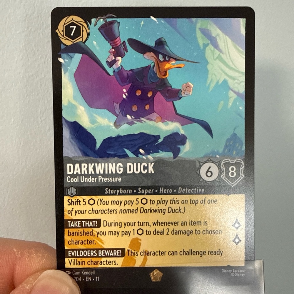 Disney Lorcana Darkwing Duck Legendary non foil Trading Card from Winterspell